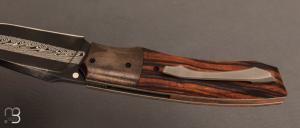 Couteau "  custom " Ironwood et damas de Berthelemy Gabriel - La Forge Agab