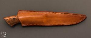   Couteau fixe manche bocotte et lamas damas multi barreaux par Jean Paul Sire