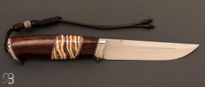 Couteau "  droit custom " en bois de fer et lame N690Co par Aleksandr Kasinec