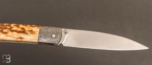   Couteau " custom " par Grégory Picard - Bois de cerf et S45VN