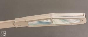     Couteau " custom " par Vincent Lafaye - Nacre blanche et RWL34