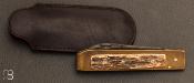   Couteau custom damas et mammouth par Louis Blanchet Kapnist