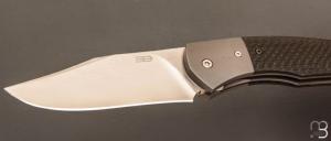   Couteau " custom " liner-lock par Emmanuel Lebrun - Carbone/Titane et lame en RWL34