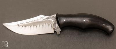 Couteau droit custom G10 noir et acier W5 par Milan Mozolic