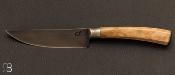 Couteau droit forgé Patch Knife - Bois de cerf par P.H Monnet