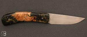 Couteau de poche érable stabilisé et RWL34 par Joël Grandjean