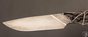 Couteau " fils " fixe par Willy Foulboeuf - La Forge du Monstre - Inox et lame sandwich