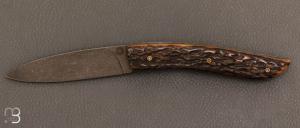 Couteau  "  le Nv " bois de cerf - Lame 14C28 par Tim Bernard