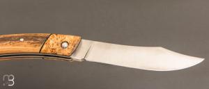 Couteau " le Thiers " par Cognet - Ivoire de mammouth et érable stabilisé