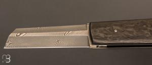 Couteau " Lock-back" custom par Eric Depeyre - Fibre de carbone et lame damas