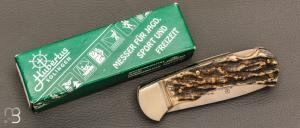 Couteau " lock-back " de poche par Hubertus - Bois de cerf