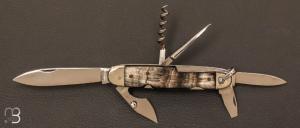 Vintage Bargeon folding knife 6 pieces - Black horn