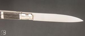   Couteau " 1er prototype d'Issoire serti " pliant fait main par Bastien Toubhans - Fibre de carbone et RWL34