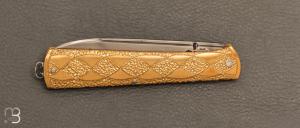   Couteau  " slipjoint " par Thomas LECAS - Laiton et lame en C130