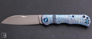 Couteau "slipjoint sheepfoot" par Dreamtech - Titane et lame en VG10 - D4453TF