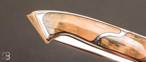  Couteau  " Lock Back " custom par Charles Bennica - Ivoire de mammouth et RWL-34