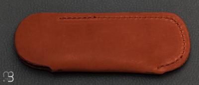  Etui cuir marron clair pour couteau de poche