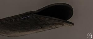  Etui cuir d'autruche / veau pour couteau pliant fait main par Chantal Trocmé - Noir
