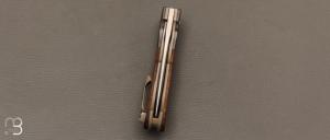  Couteau  "  Hurricane " custom par Thierry Savidan - Koa et Zirconium