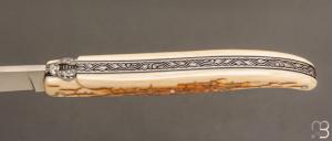    Couteau "Laguiole 12 CM" de Jérôme Lamic - Ivoire de mammouth et 14C28N