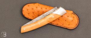   Couteau " Le Thiers Compagnon " buis et lame damas par Chambriard