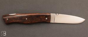 Couteau   "  Lock-Back " par Nicolas Couderc - bois de fer et lame en RWL34