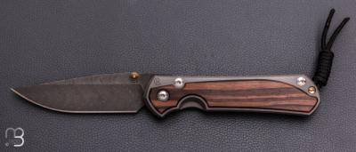    Couteau Sebenza 31 Large Ebène de macassar inlay et damas boomerang  de Chris Reeve - L31-1118
