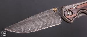    Couteau Sebenza 31 Large Ebène de macassar inlay et damas boomerang  de Chris Reeve - L31-1118