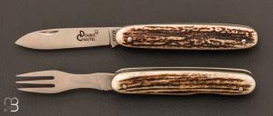 Set pique nique "navette" par Douris Chastel - Bois de cerf et lame 12C27