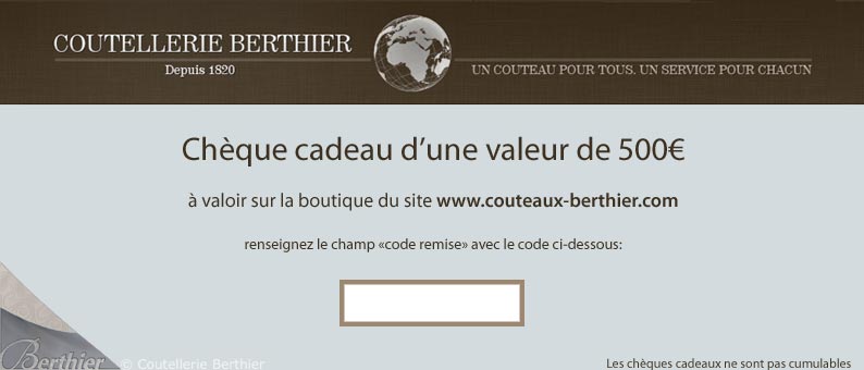 Chèque cadeau d'une valeur de 500&#0128;