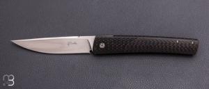   Couteau " Basic " fibre de carbone "pocket clip" de Jean Pierre Martin