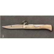 Couteau de poche Chasseur 10 cm avec anneau corne blonde par J. Mongin