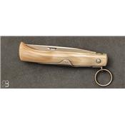 Couteau de poche Chasseur 10 cm avec anneau corne blonde par J. Mongin