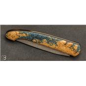 Couteau "Le Passager" de Pierre Thomas - Atelier Odae - Loupe d'érable Negundo teintée et stabilisée