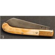 Couteau de poche à cran carré - cerf poli - Pierre Henri Monnet