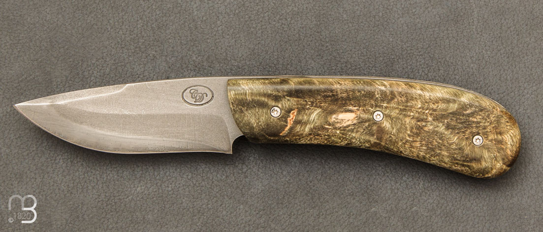 Couteau pliant modèle " Bédoulen " de Daniel Cerbera - Erable Negundo Stabilisé