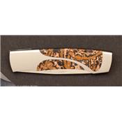 Leopard Skin interframe folding knife by Scott Sawby