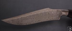 " Integral Chopper " custom knife par Oliver Goldschmidt - African blackwood et damas
