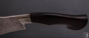 " Integral Chopper " custom knife par Oliver Goldschmidt - African blackwood et damas