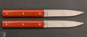  Coffret de 2 couteaux de table 9.47 manche "Terre Battue" par Perceval