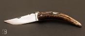 Couteau " Cornillon " 14 cm Bois de cerf par J. Mongin