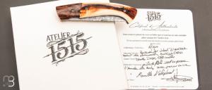   Couteau 1515 collection "Africa" par Manu Laplace - Bois de fer/Phacochère et lame damas