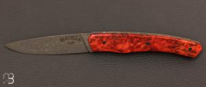 "1820" knife - 200 years Maison Berthier - tinted and stabilized maple handle