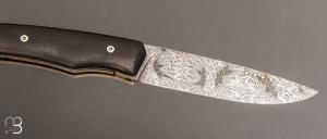   Couteau " 1820 " custom par Louis Contat - Ébène et damas de Nicolas Mestrallet