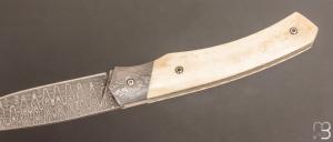 Couteau " 1820 " lame damas - os de boeuf par MARGRITA David - MisterBull