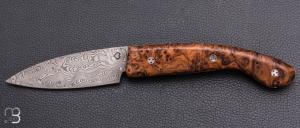    Couteau " Ariégeois " par la Coutellerie Savignac - Loupe d'olivier et Damasteel
