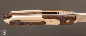 Couteau " Azimut " custom de Stéphane Sagric - Ivoire de Mammouth/ZircuTi et RWL-34