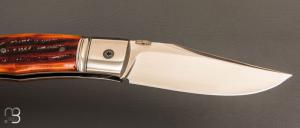   Couteau " BAD ASS " custom par Raphaël Durand - Os cerfé et lame en RWL34