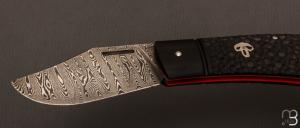  Couteau  "  Bad Guy " custom par Franck Souville - G10 et damas