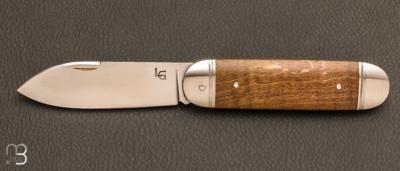 Couteau "Bouledogue" fait main par Laurent Gaillard - Erable ondé / 14C28N